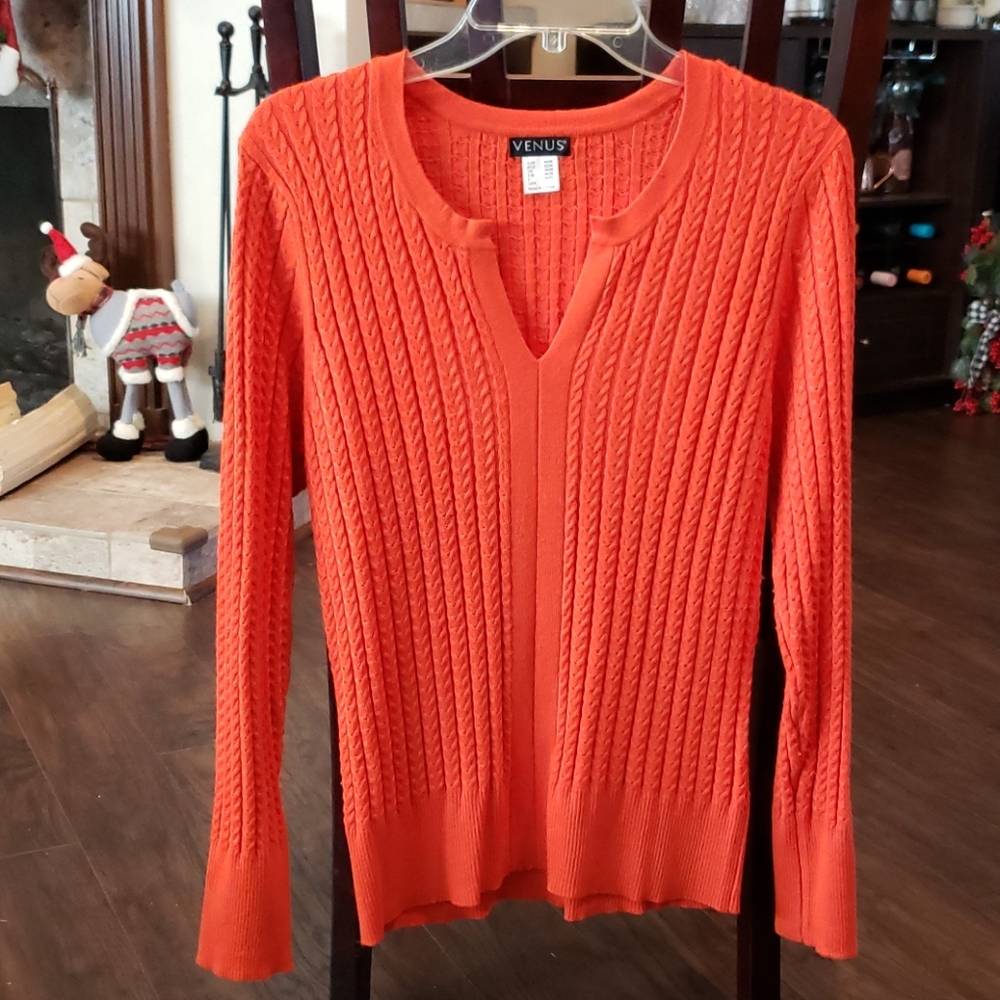 Large Venus Orange long sleeve shirt sweater